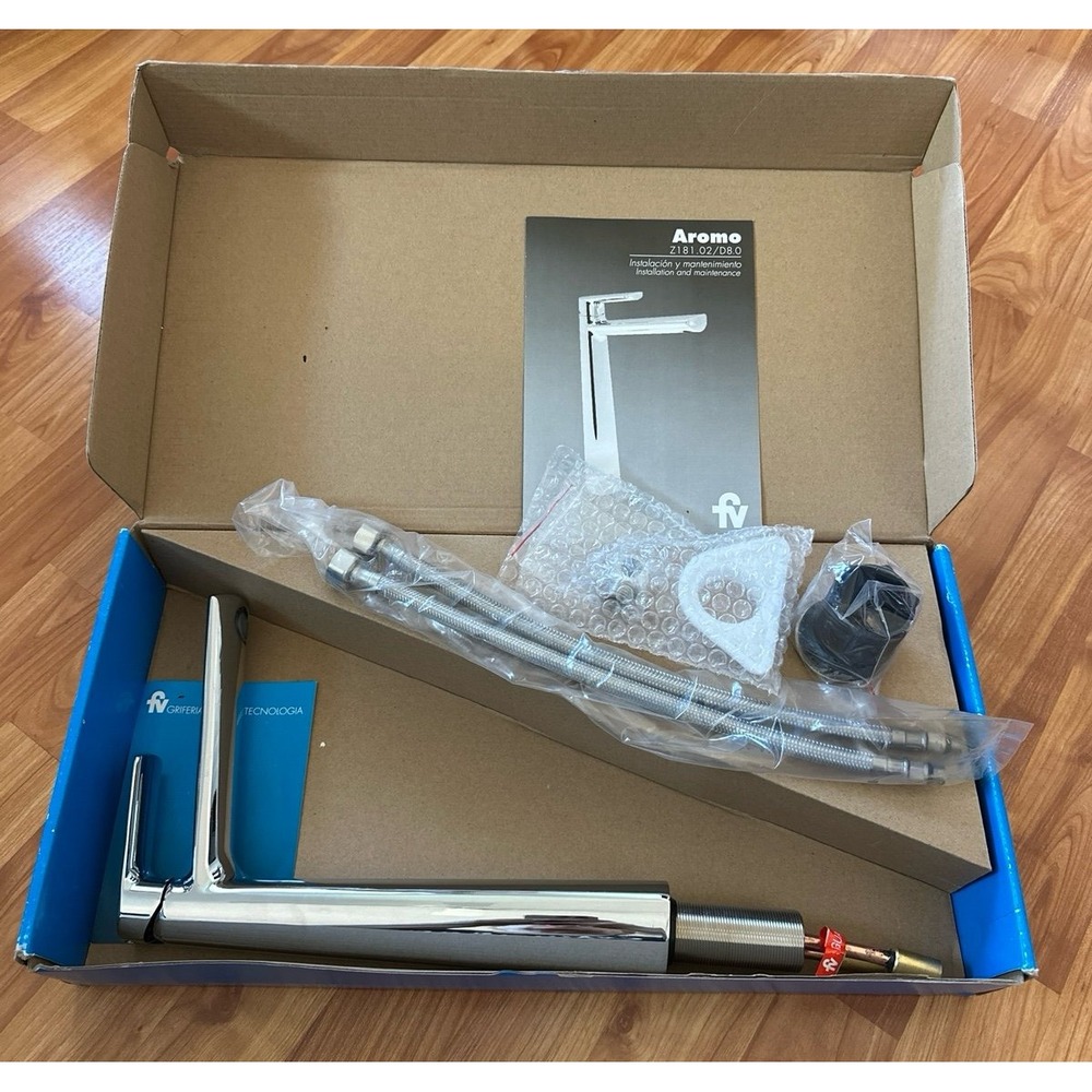 Aromo brand tall basin mixer tap in chrome finish.
It is a single-handle faucet